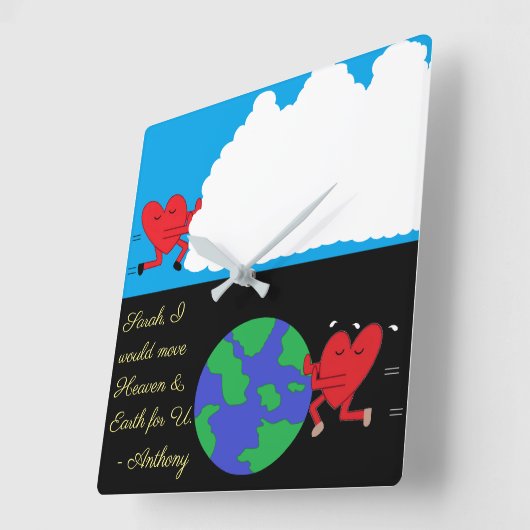 Bewegende hemel en aarde: vierkante klok (Hoek)