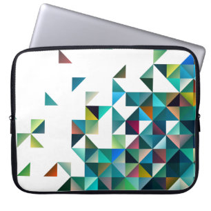 Bewegende kleurrijke geometrische vormen driehoeks laptop sleeve