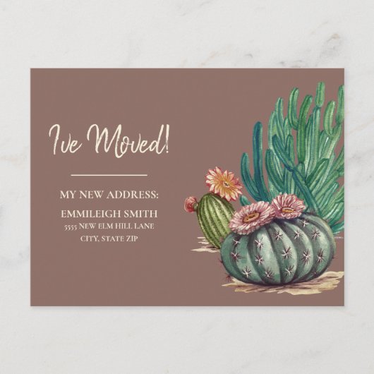 Bewegende koninklijke woestijn Cacti Botanical Briefkaart (Voorkant)