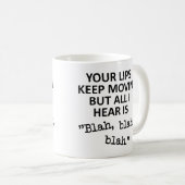 Bewegende Lips Blah Blah Funny Mug Koffiemok (Voorkant rechts)