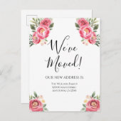 Bewegende mededeling Roze volnenbloemen Briefkaart (Voorkant / Achterkant)