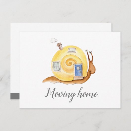 Bewegende mededeling thuiskomst slakkegelaar verpl aankondigingskaart (Voorkant / Achterkant)