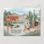 Bewegende Schattigee Chihuahua Nieuw Adres Aankondigingskaart (Voorkant)