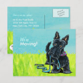 Bewegende Scottie New Address Announements Aankondigingskaart (Voorkant / Achterkant)