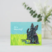 Bewegende Scottie New Address Announements Aankondigingskaart (Staand voorkant)