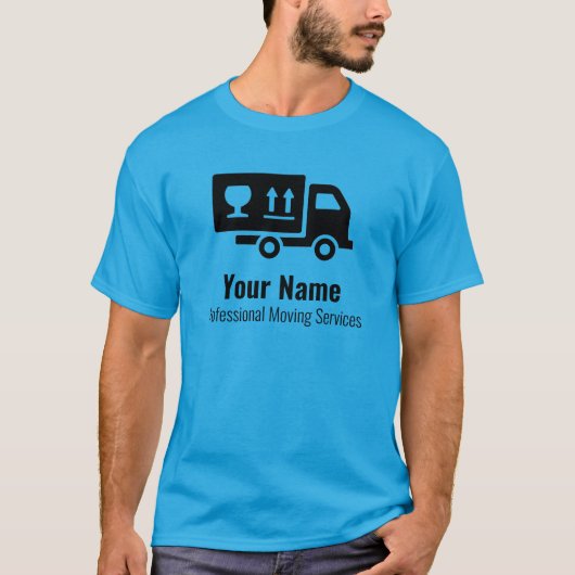  bewegende services blauw t-shirt (Voorkant)