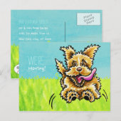 Bewegende Stomme Dog Nieuwe de aankondigingen van Aankondigingskaart (Voorkant / Achterkant)