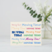 Bewegende tijd kleurrijke typografie briefkaart (Staand voorkant)