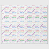 Bewegende tijd Kleurrijke typografie Patroon Cadeaupapier (Vlak)