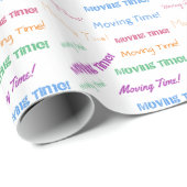 Bewegende tijd Kleurrijke typografie Patroon Cadeaupapier (Rol Hoek)