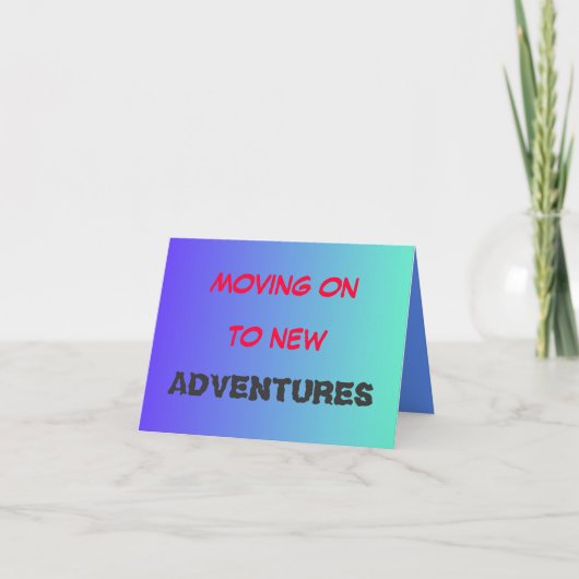 Beweging aan Nieuwe avonturen>Farewell Kaart (Voorkant)