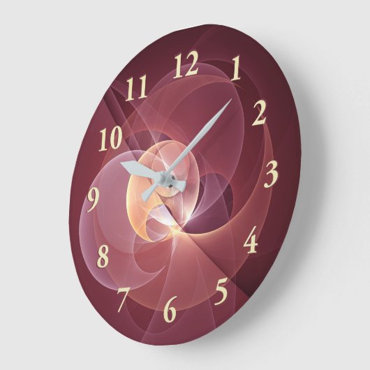 Beweging Abstract Moderne Wijn Rood Roze Fractal A Grote Klok (Hoek)