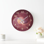Beweging Abstract Moderne Wijn Rood Roze Fractal A Grote Klok (Huis)