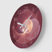 Beweging Abstract Moderne Wijn Rood Roze Fractal A Grote Klok (Hoek)