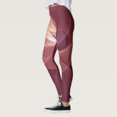 Beweging Abstract Moderne Wijn Rood Roze Fractal A Leggings (Links)