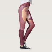 Beweging Abstract Moderne Wijn Rood Roze Fractal A Leggings (Rechts)