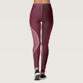 Beweging Abstract Moderne Wijn Rood Roze Fractal A Leggings (Achterkant)