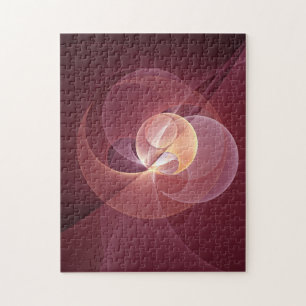 Beweging Abstract Moderne Wijn Rood Roze Fractal A Legpuzzel