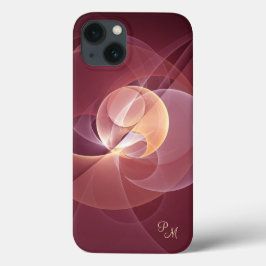 Beweging Abstracte Wijn Rood Roze Fractal Monogram Case-Mate iPhone Case