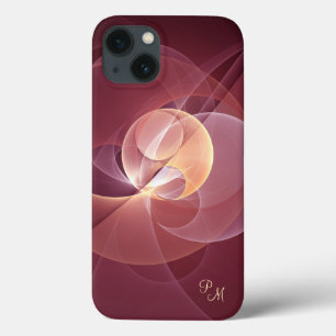 Beweging Abstracte Wijn Rood Roze Fractal Monogram Case-Mate iPhone Case