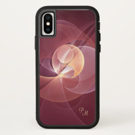 Beweging Abstracte Wijn Rood Roze Fractal Monogram Case-Mate iPhone Case