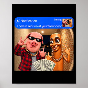 Beweging bij voordeur tung sahur john pork rock poster