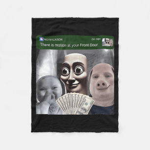 Beweging bij voordeur Tung Sahur varken man meme A Fleece Deken