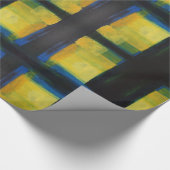 "Beweging" Blauw Geel Verpakpapier, 30 in x 6 ft Cadeaupapier (Hoek)