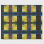 "Beweging" Blauw Geel Verpakpapier, 30 in x 6 ft Cadeaupapier (Vlak)