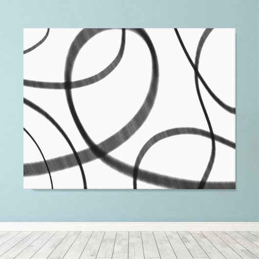 Beweging in zwart-wit canvas afdruk (Insitu (Houten vloer))