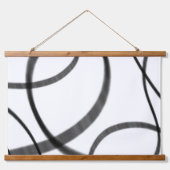 Beweging in zwart-wit hangend wandkleed (Voorkant)