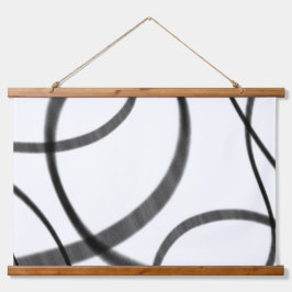 Beweging in zwart-wit hangend wandkleed
