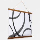 Beweging in zwart-wit hangend wandkleed (Gebogen)