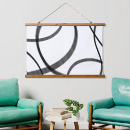 Beweging in zwart-wit hangend wandkleed