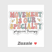 Beweging is onze specialiteit Retro Fysieke Therap Sticker (Vel)