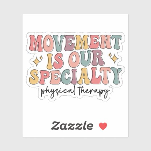 Beweging is onze specialiteit Retro Fysieke Therap Sticker (Vel)