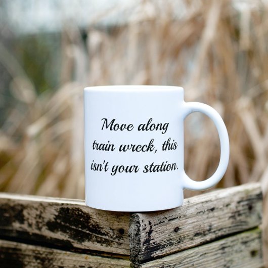 Beweging langs Tran Wreck is niet uw Humor van de Koffiemok