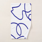 Beweging: Line Art in blauw en wit Bad Handdoek (Handdoek)