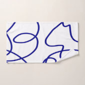 Beweging: Line Art in blauw en wit Bad Handdoek (Handdoek)