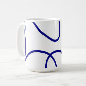 Beweging: Line Art in blauw en wit Koffiemok (Voorkant links)