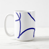 Beweging: Line Art in blauw en wit Koffiemok (Links)