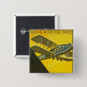 Beweging met de tijden vierkante button 5,1 cm (Voorkant /achterkant)