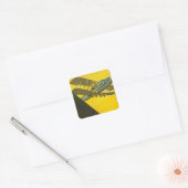 Beweging met de tijden vierkante sticker (Envelop)