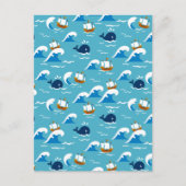 Beweging met het Patroon van de Golven van het Zee Briefkaart (Voorkant)