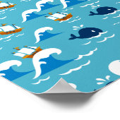 Beweging met het Patroon van de Golven van het Zee Poster (Hoek)