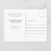 Beweging naar Arizona Yellow Sunset Saguaro Cactus Aankondigingskaart (Achterkant)