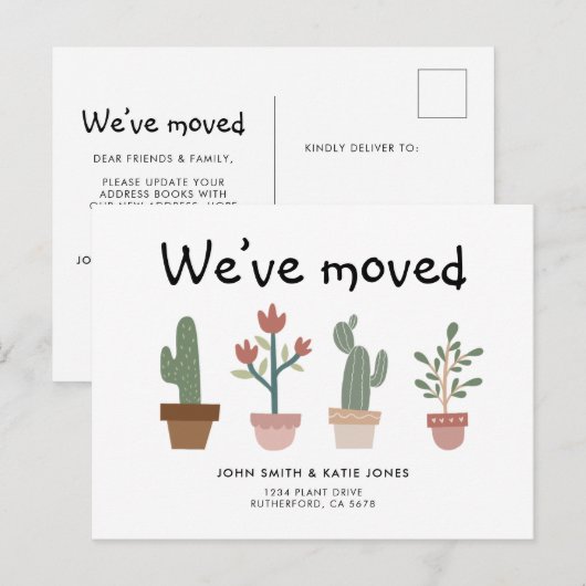 BEWEGING PLANTEN VERPLAATSEN BRIEFKAART (Voorkant / Achterkant)