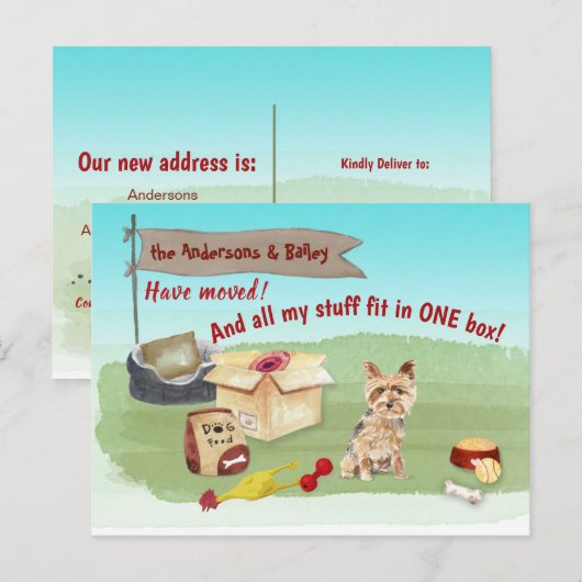 Beweging Yorkshire Terrier Dog Stuff Ons nieuwe th Briefkaart (Voorkant / Achterkant)