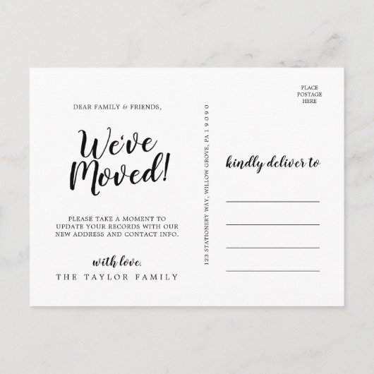 Bewegingen in penseelhoek aankondigingskaart (Achterkant)