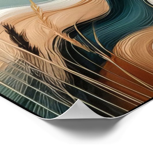 Bewegings- en diepteritme Abstract Poster (Hoek)